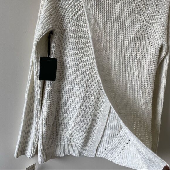 Trouvé-Chunky Knit Ivory/Grey Split Back Sweater - Picture 8 of 14